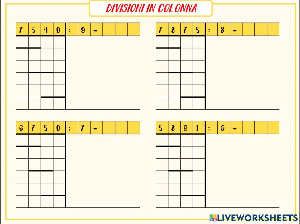 Divisioni in colonna