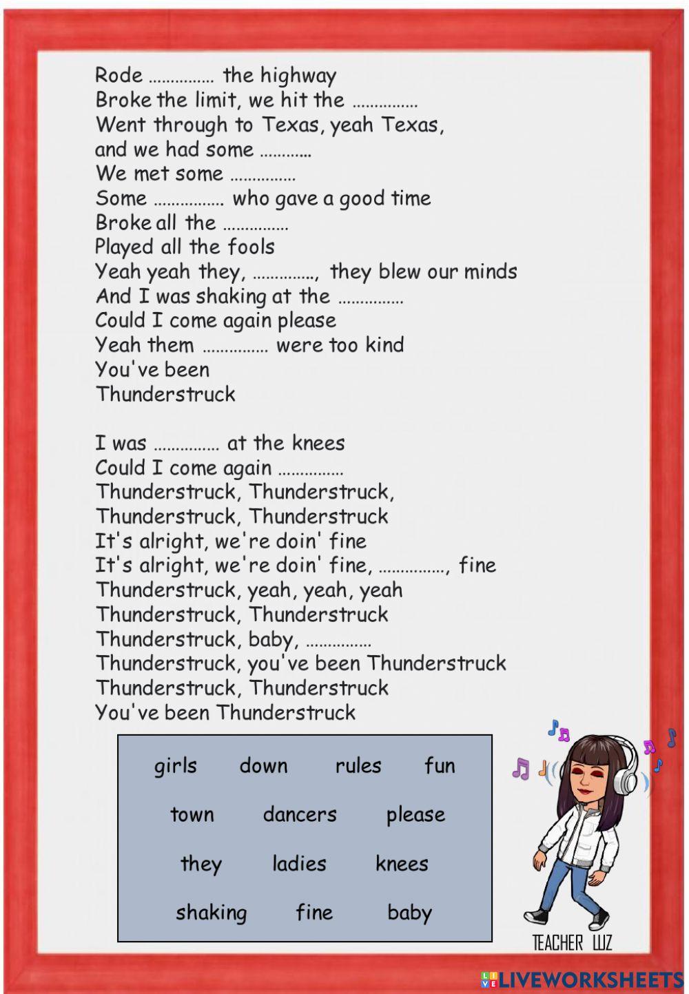 Thunderstruck song- AC DC