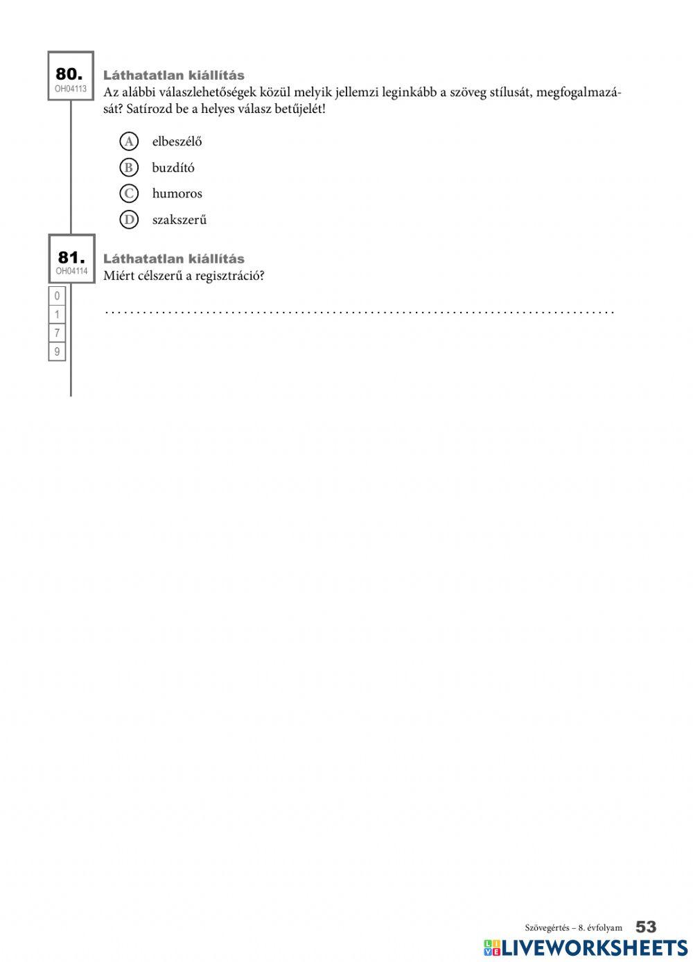 Kompetencia 8. osztály