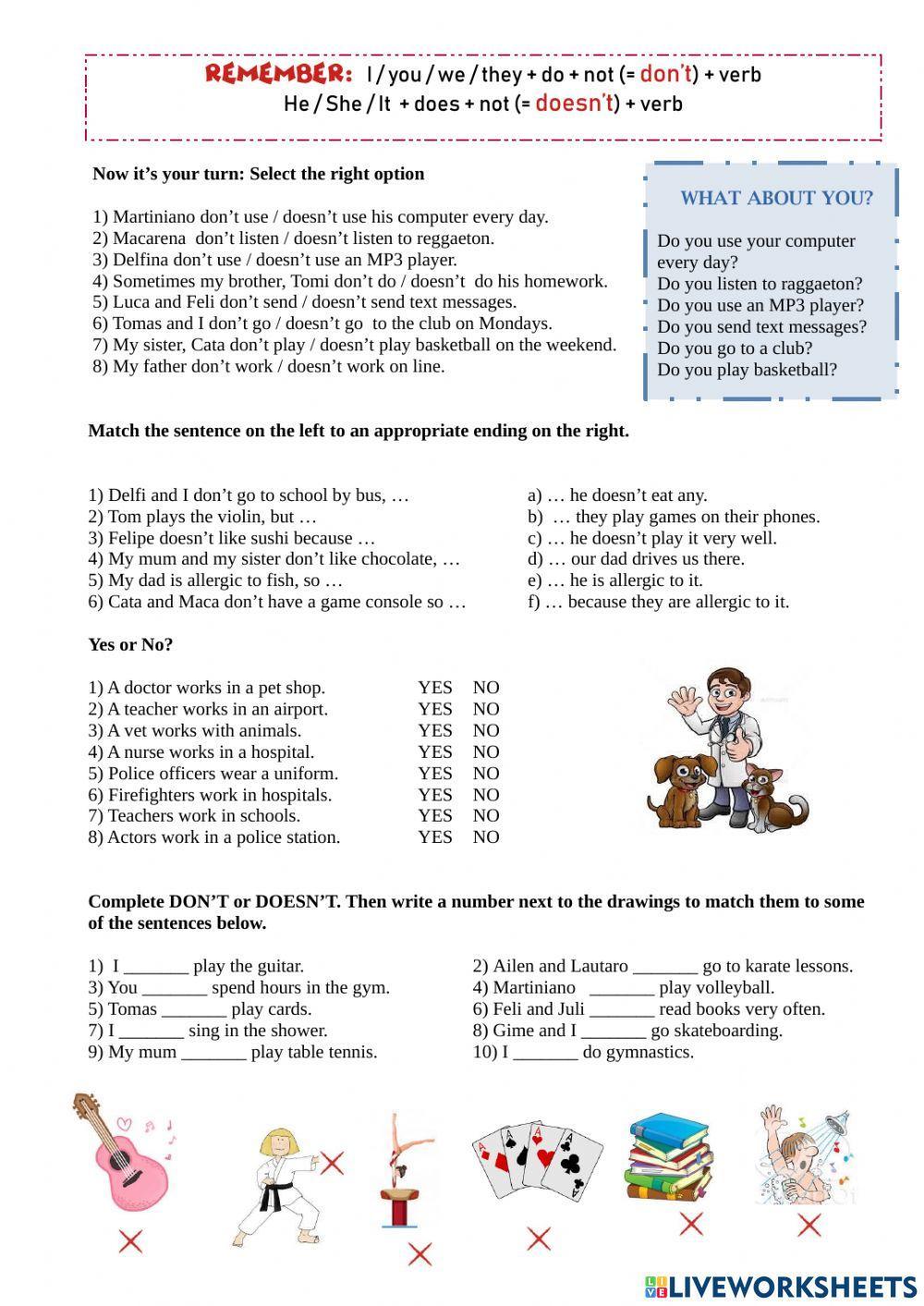 Present Simple negative