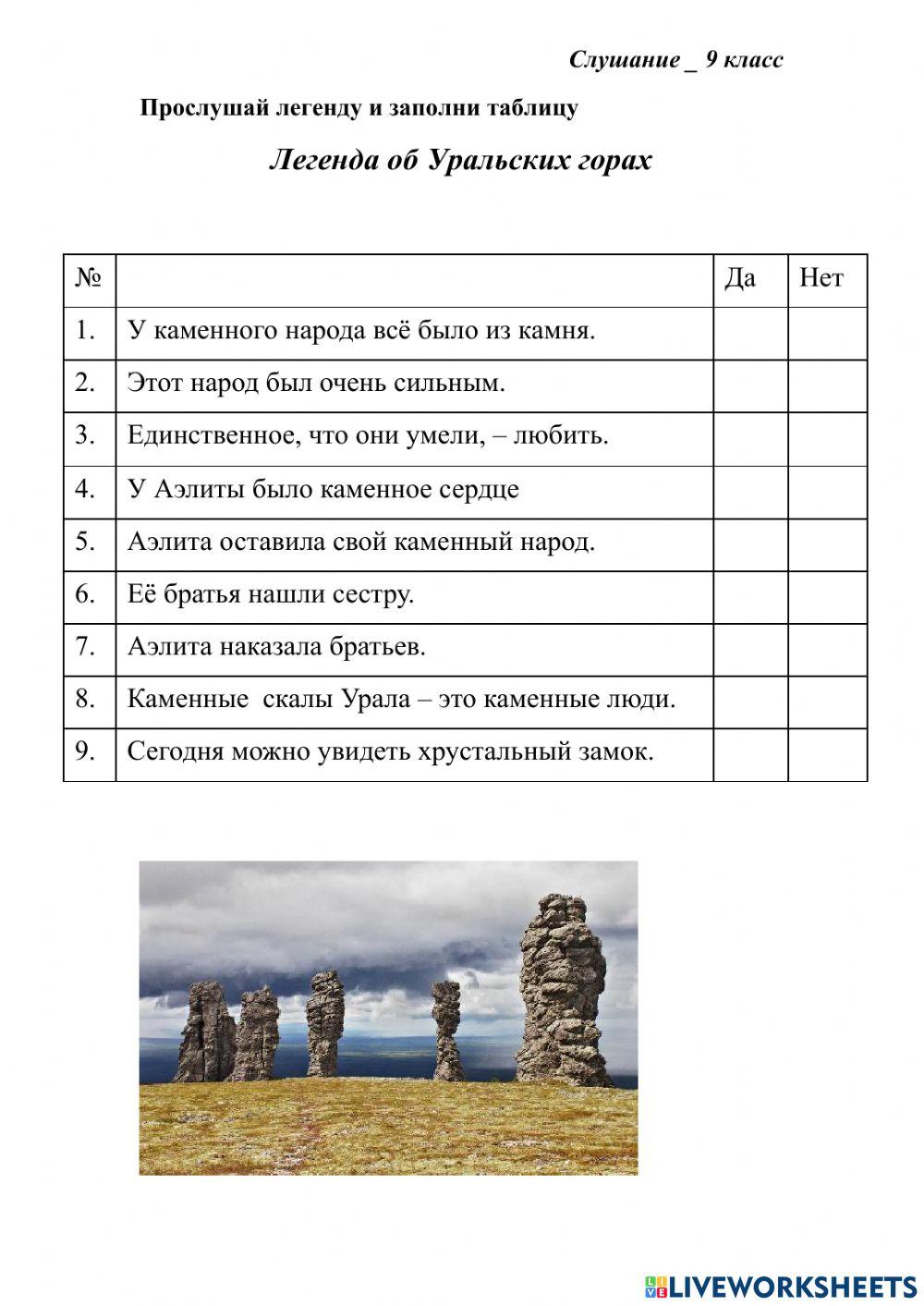 Легедна об Уральских горах