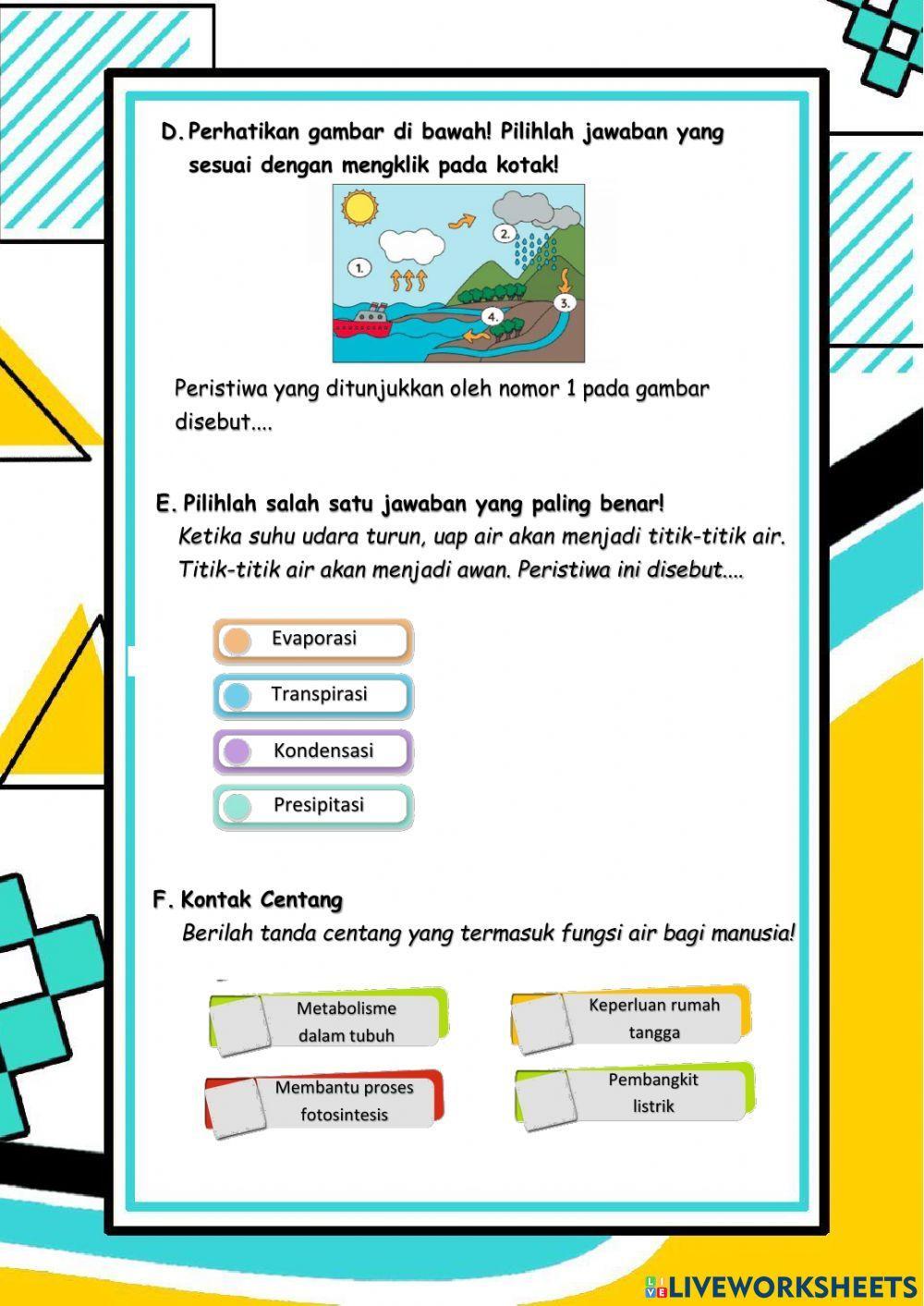 E-LKPD Kelas V Tema 8 Siklus Air