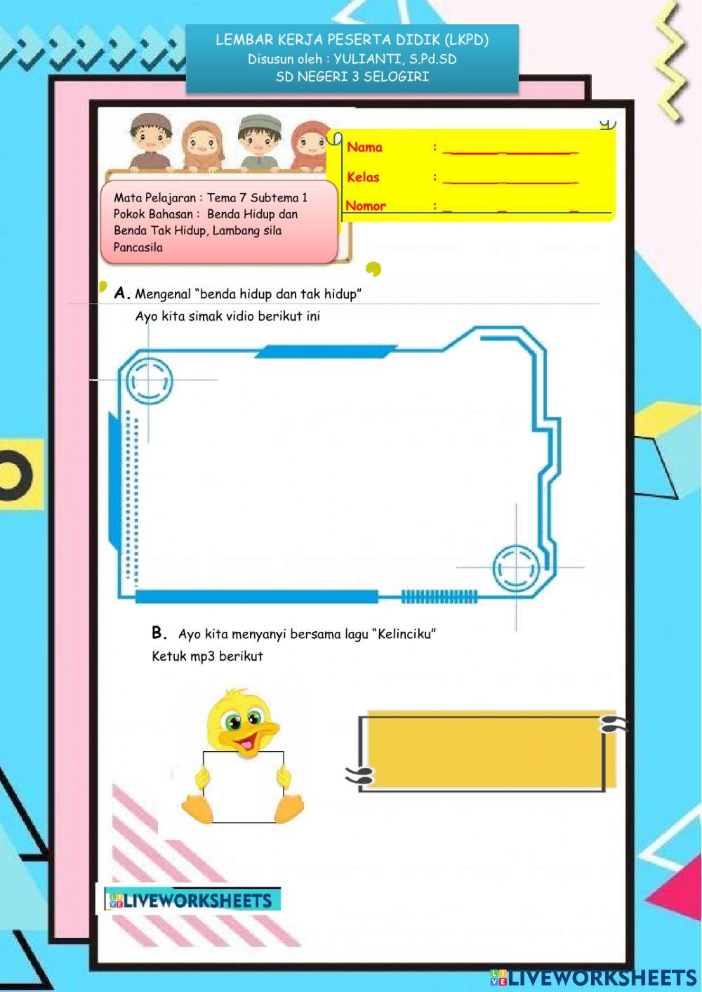 LKPD Tema 7 Subtema 1 Pembelajaran 1