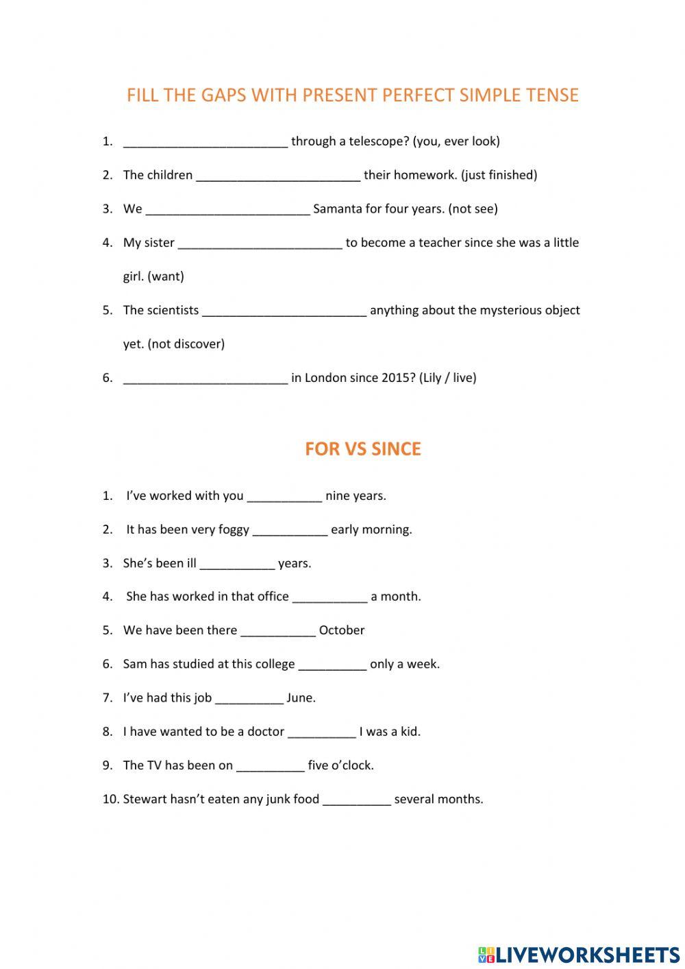Present perfect simple
