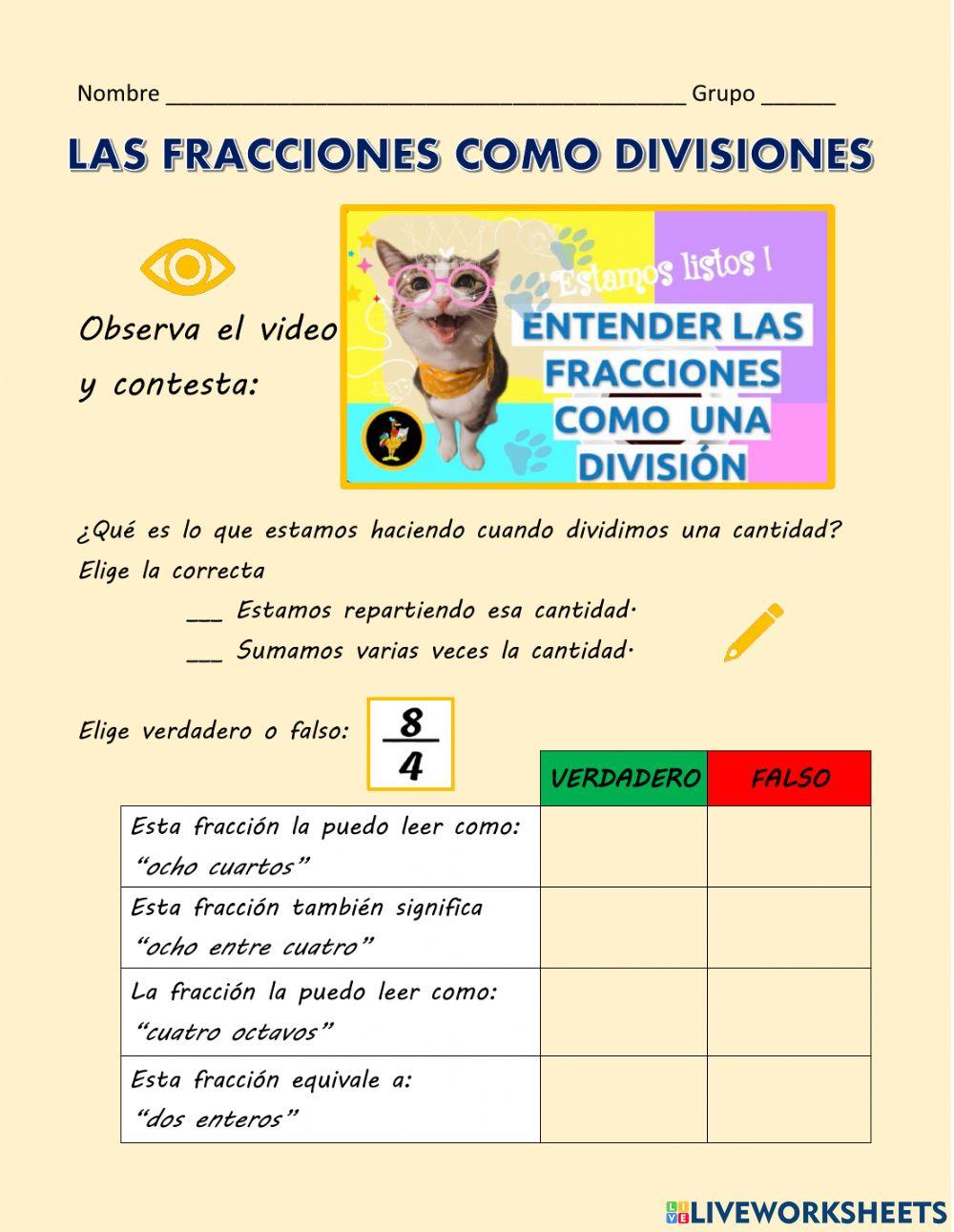 Fracciones como división