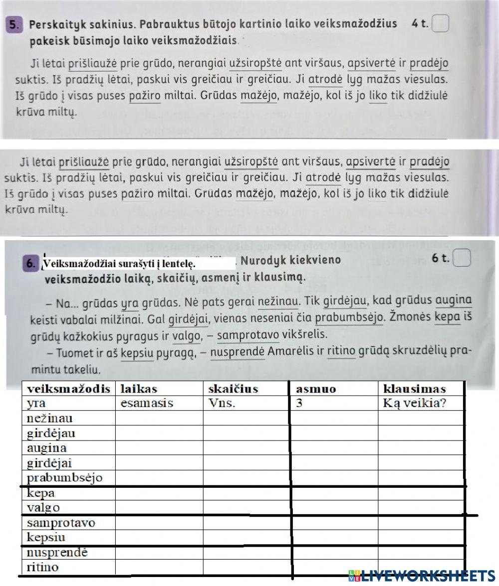 Veiksmažodis. 4 klasė.