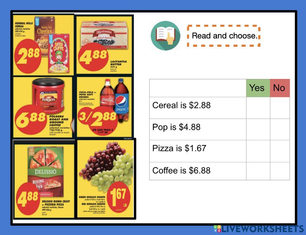Supermarket flyer - Reading 1