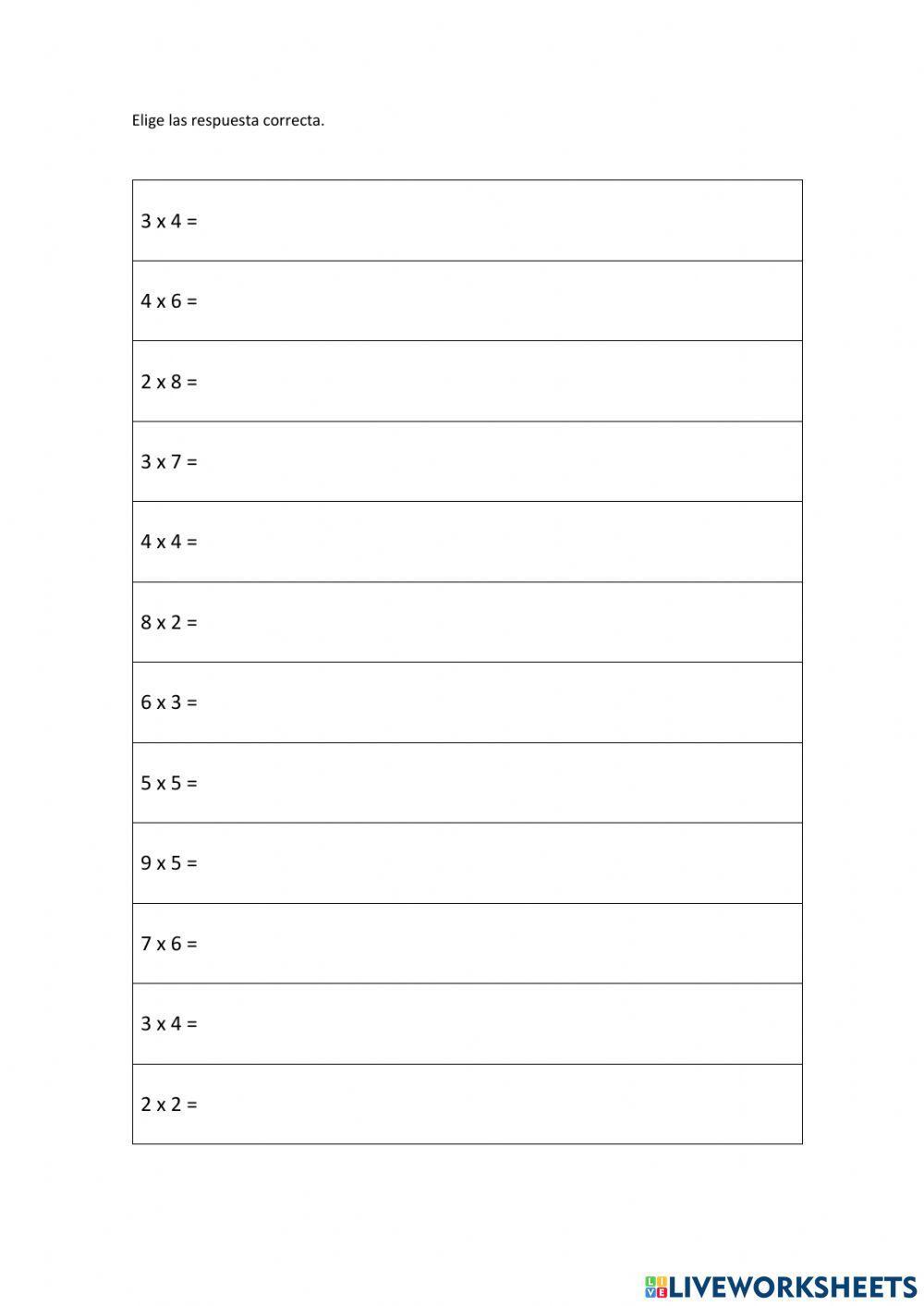 Inicio a la multiplicacion