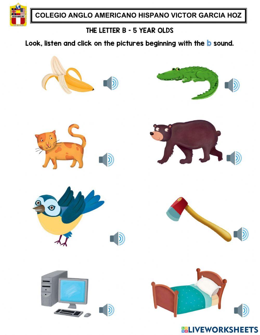 The letter b – 5 year olds