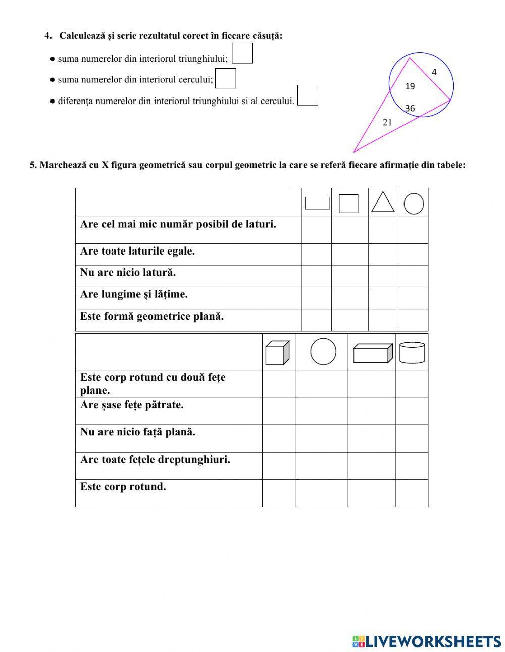 Figuri și corpuri geometrice