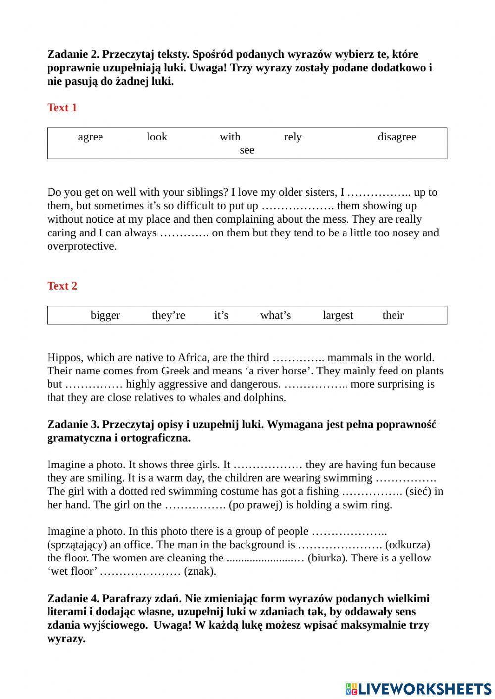 E8 ćwiczenia różne