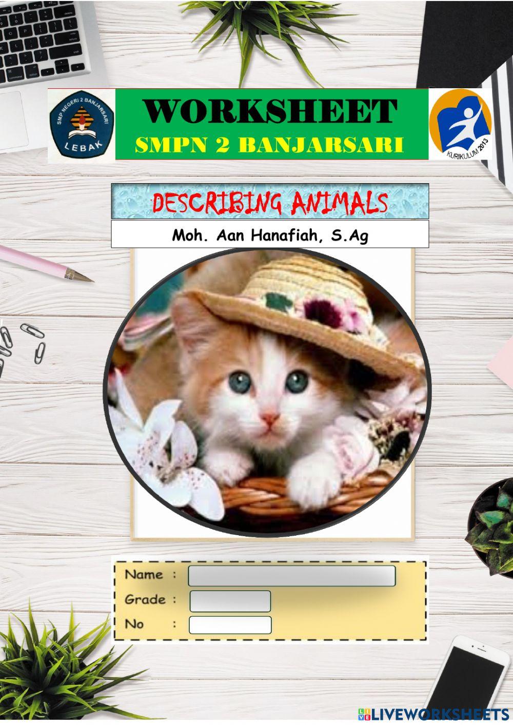 Worksheet-describing animals