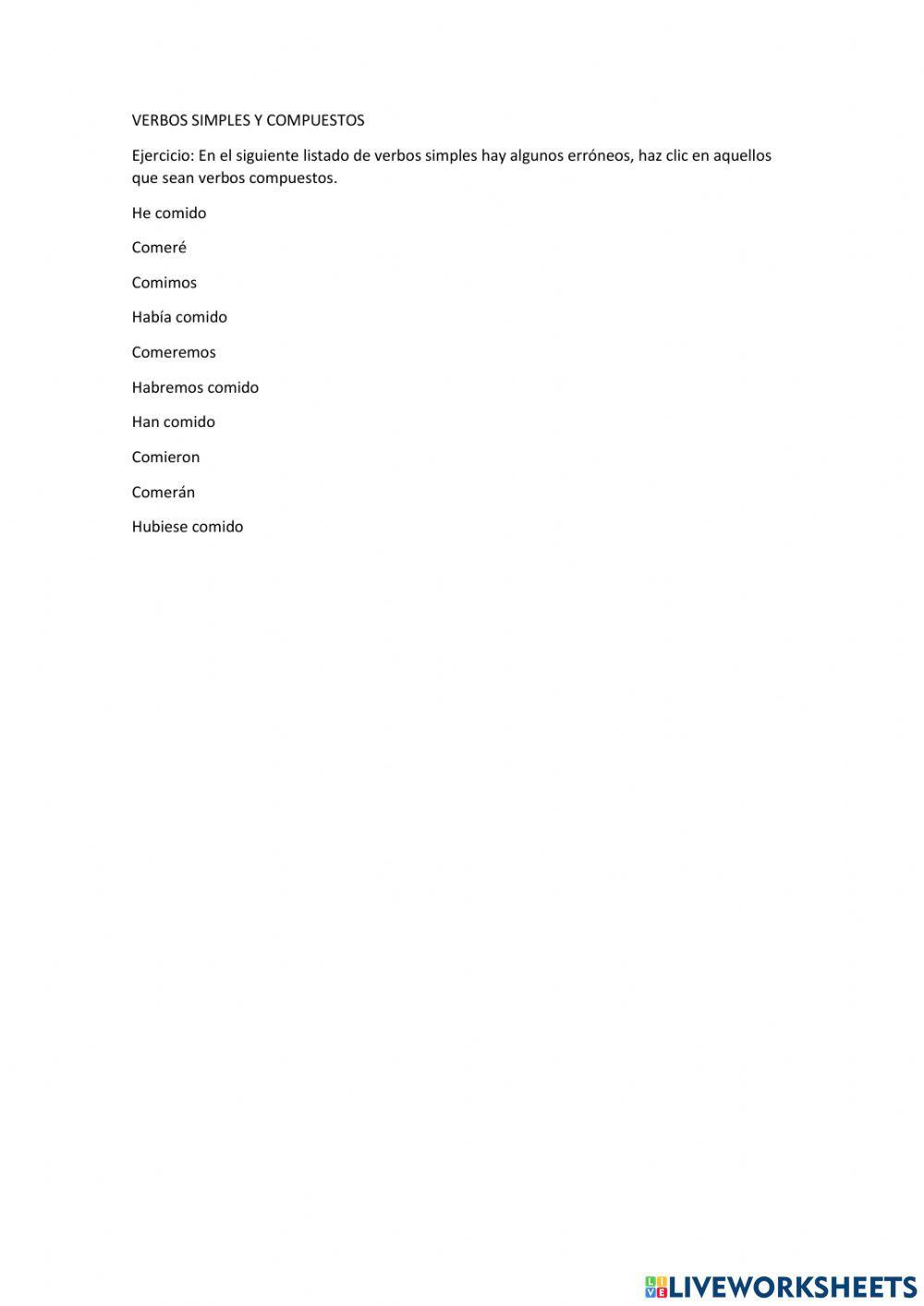 Verbos simples y compuestos