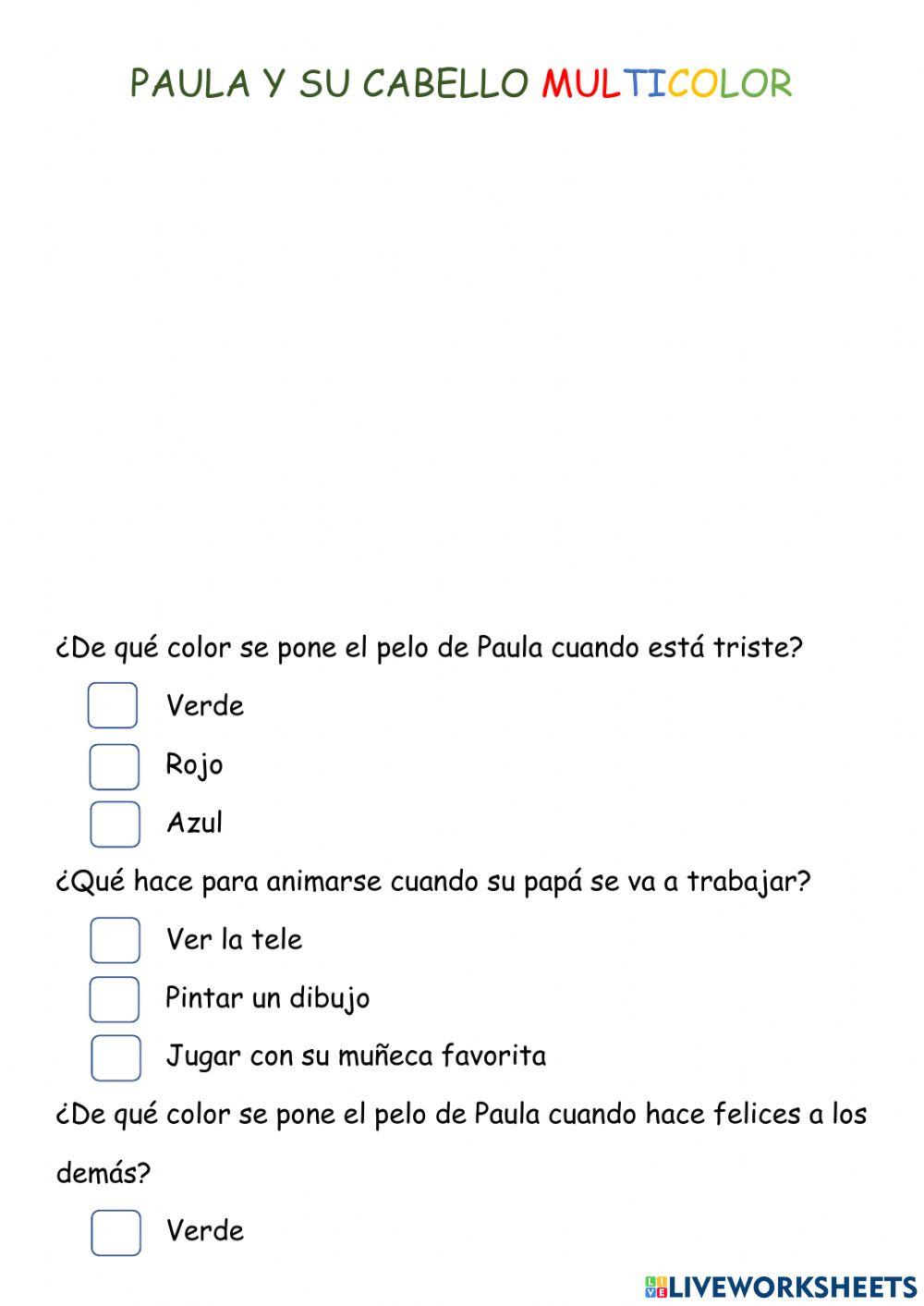 Paula y su cabello multicolor