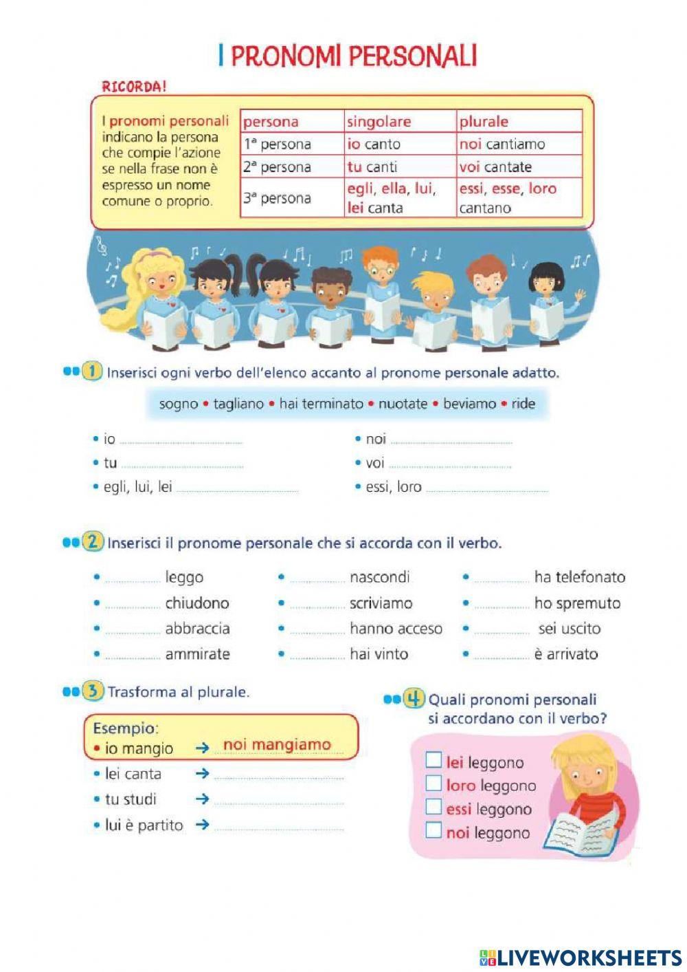Pronomi Personali e Verbi