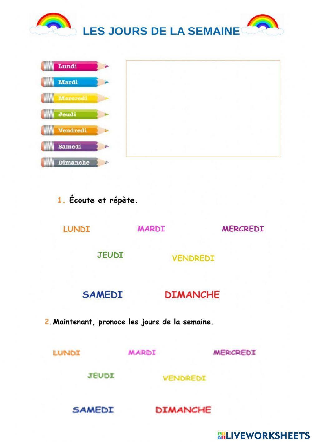 Les jours de la semaine