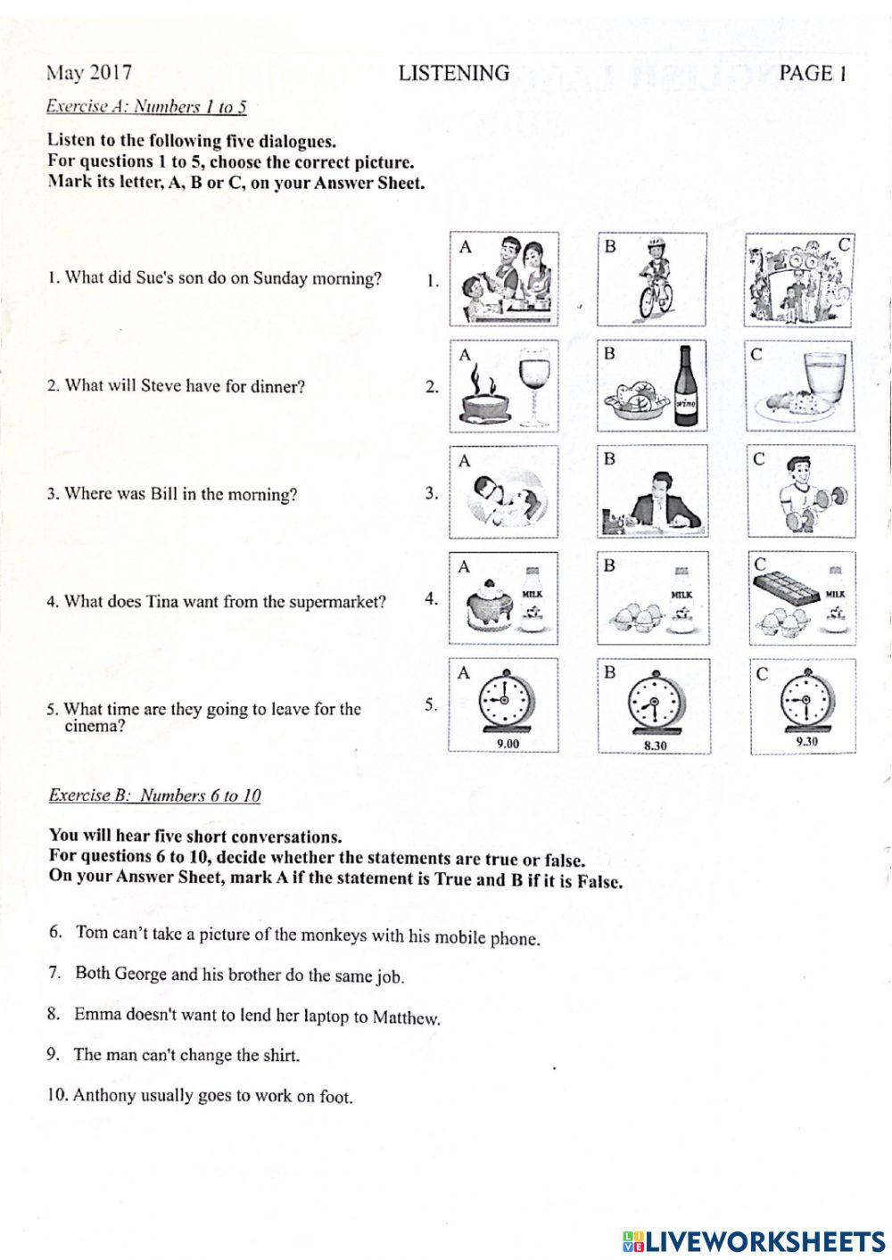 Beginners Listening May 2017