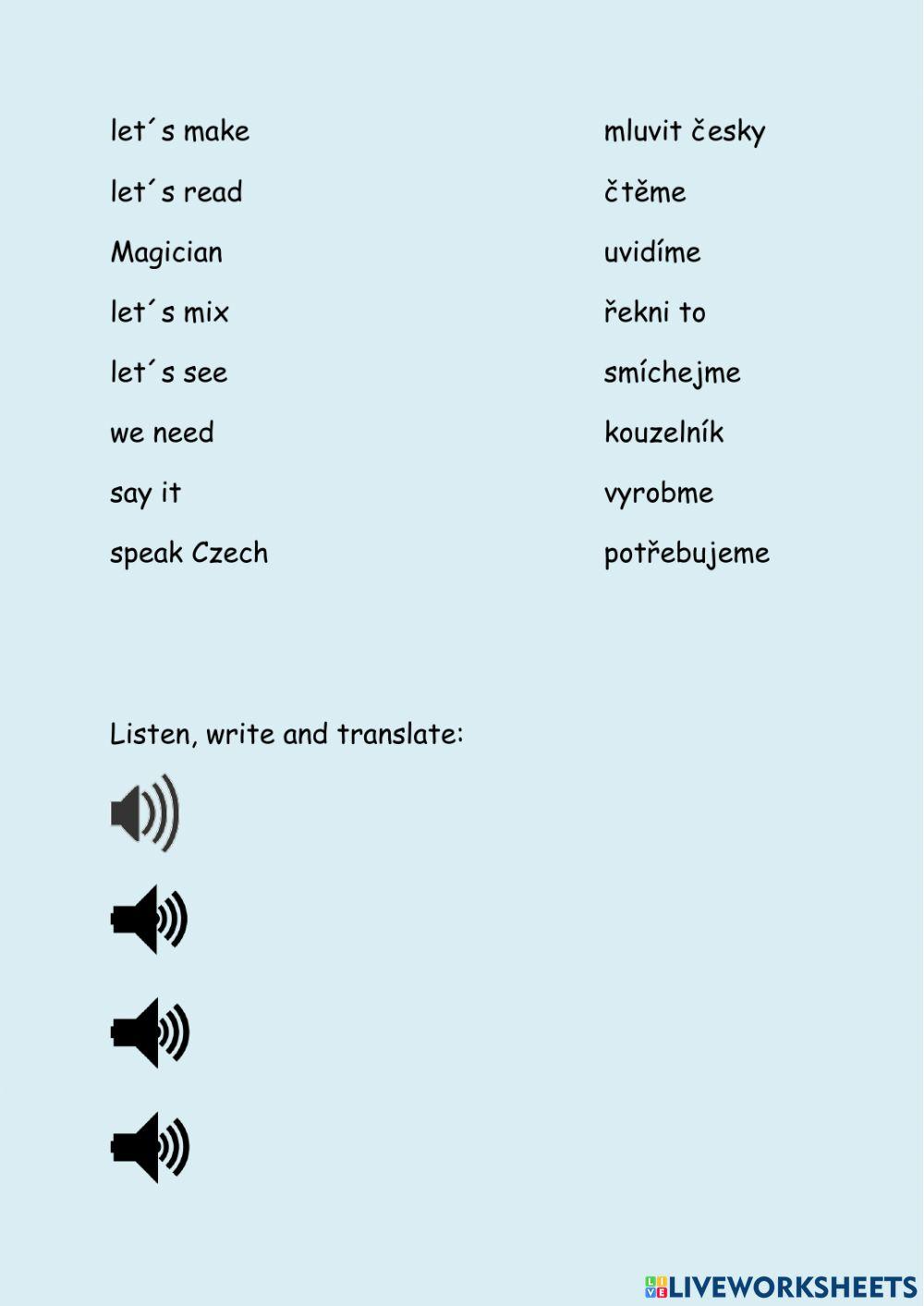 Procvičování slovní zásoby