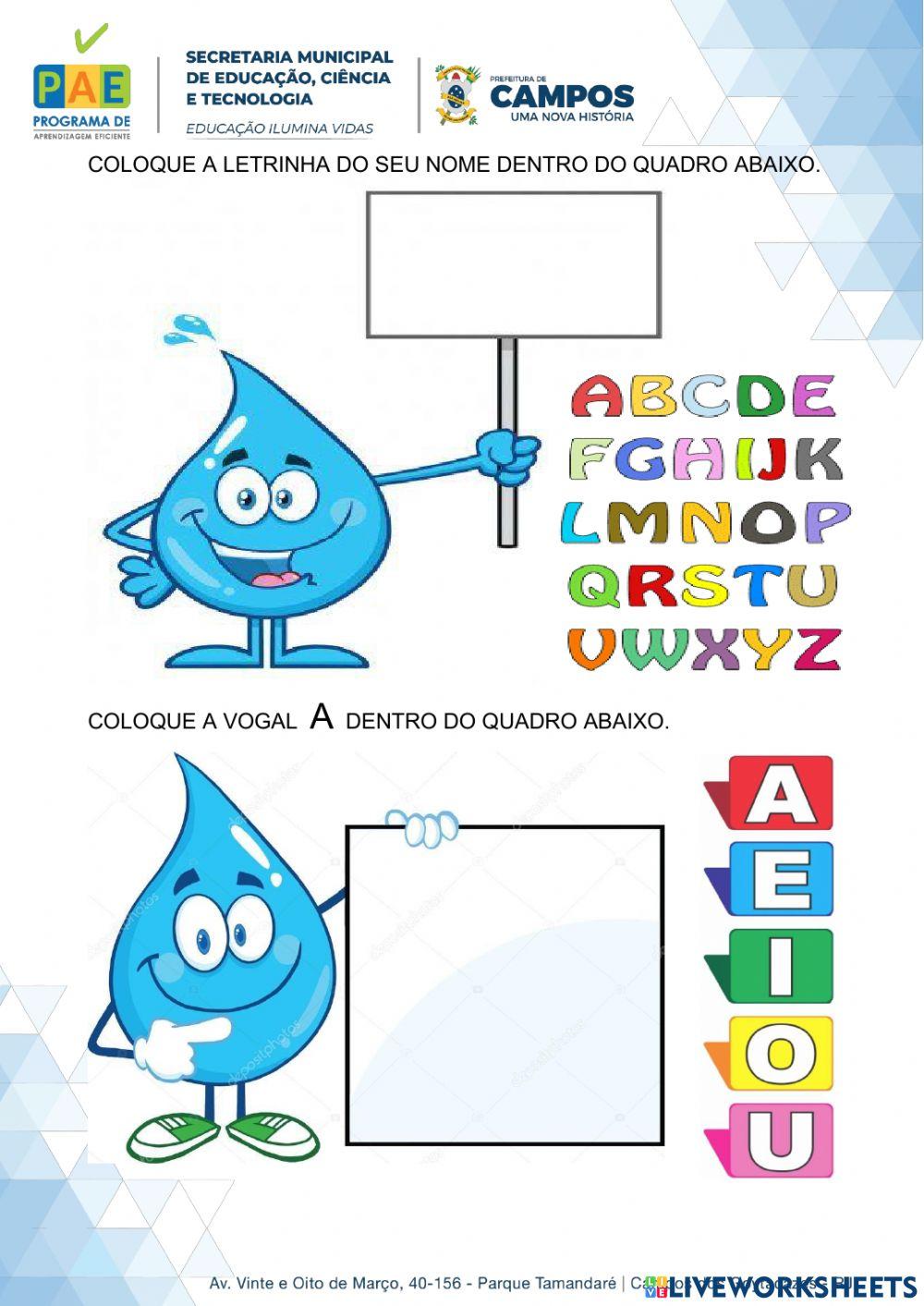 Vogal A - NUMERAIS 1 E 2