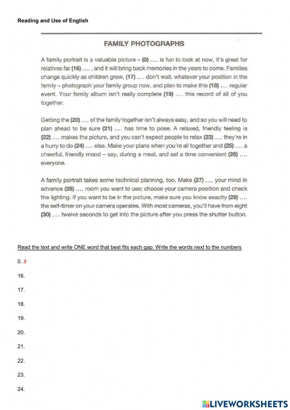 FCE1 - Spotlight on First - Unit 1 Revision