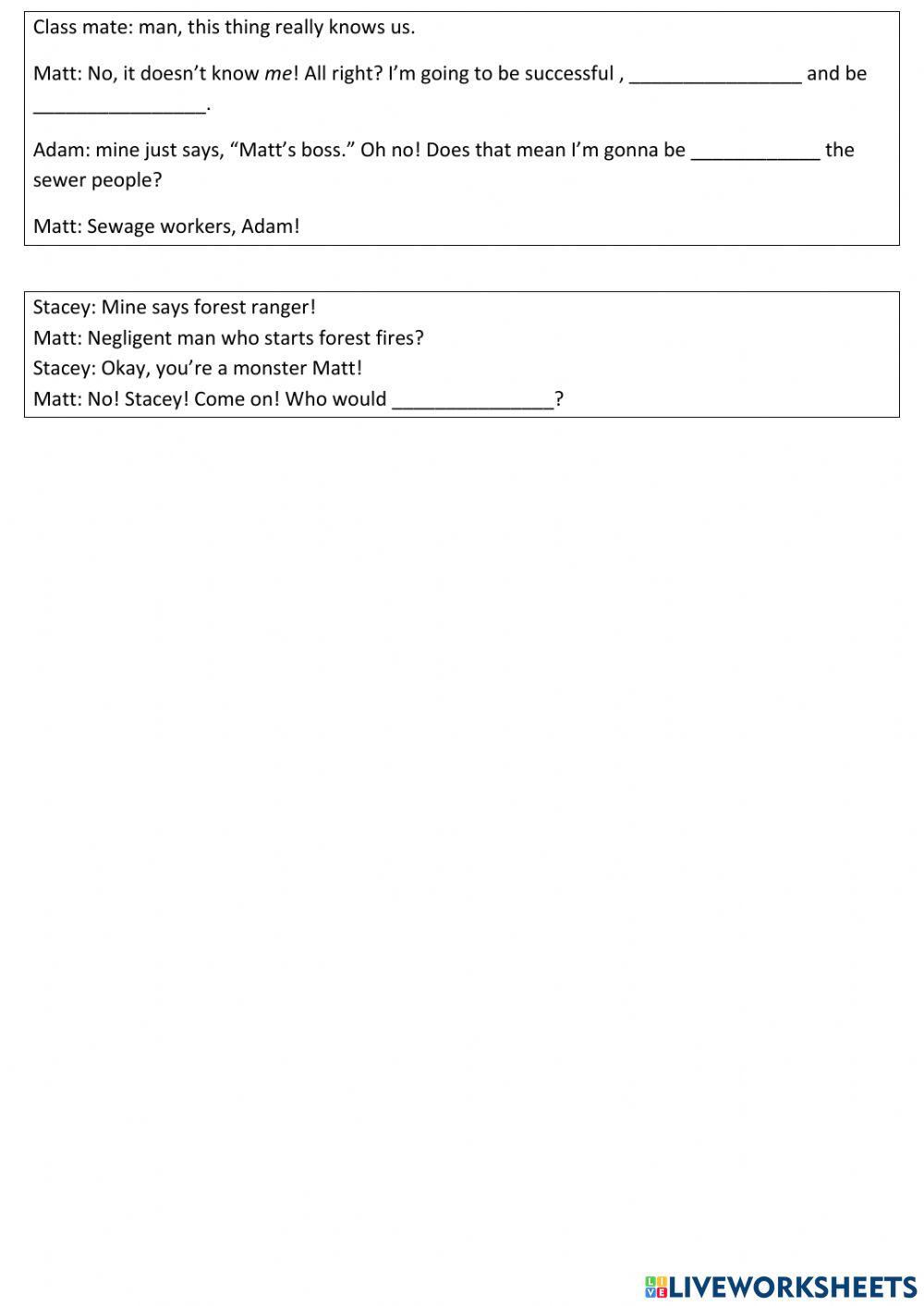 Career Placement Test Free Printable
