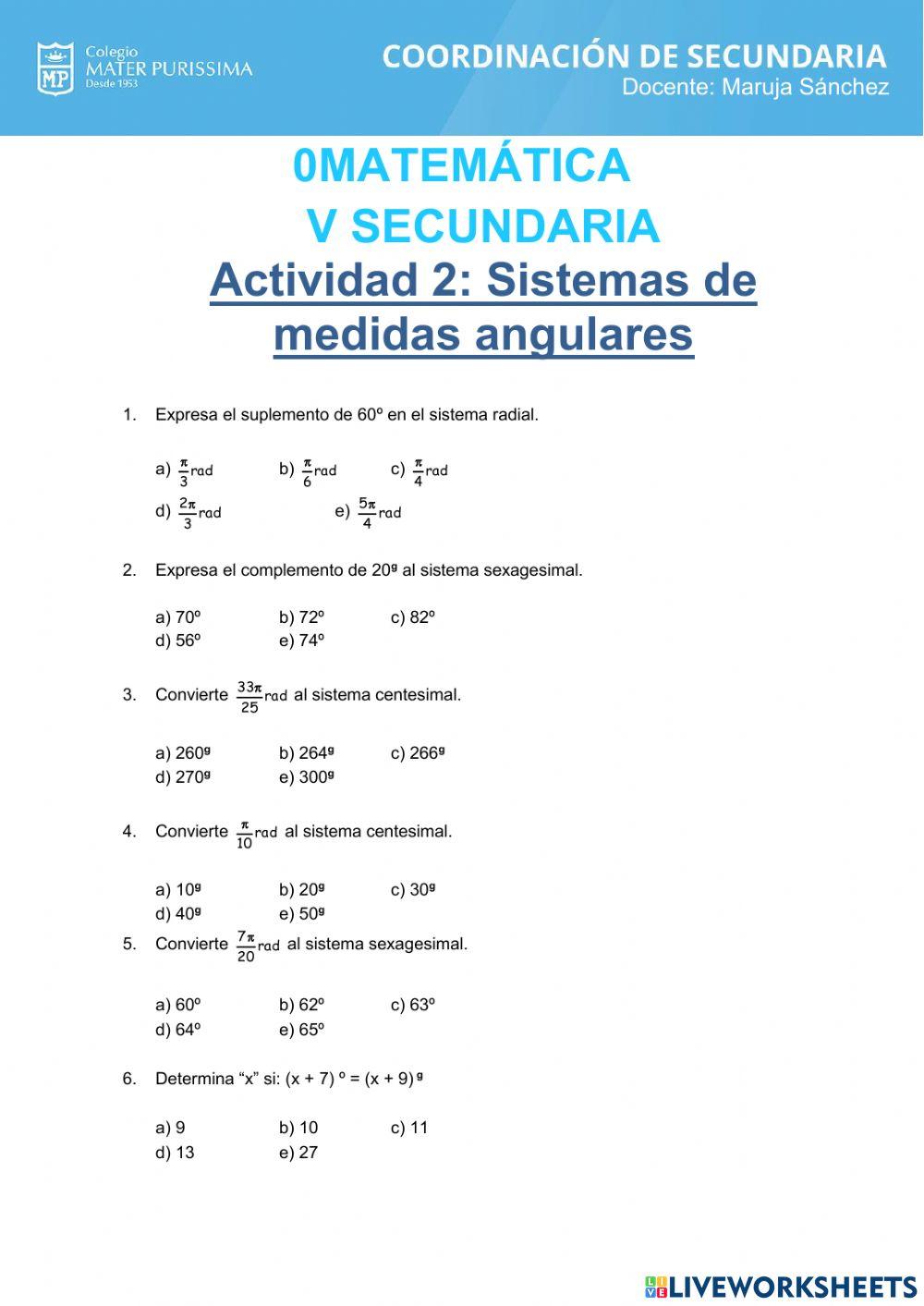 Sistemas de medidas angulares