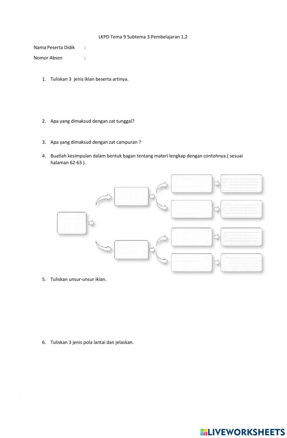 LKPD Tema 9 Subtema 2 Pembelajaran 1,2