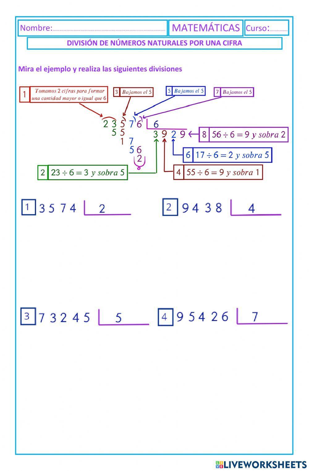 Dividion por una cifra