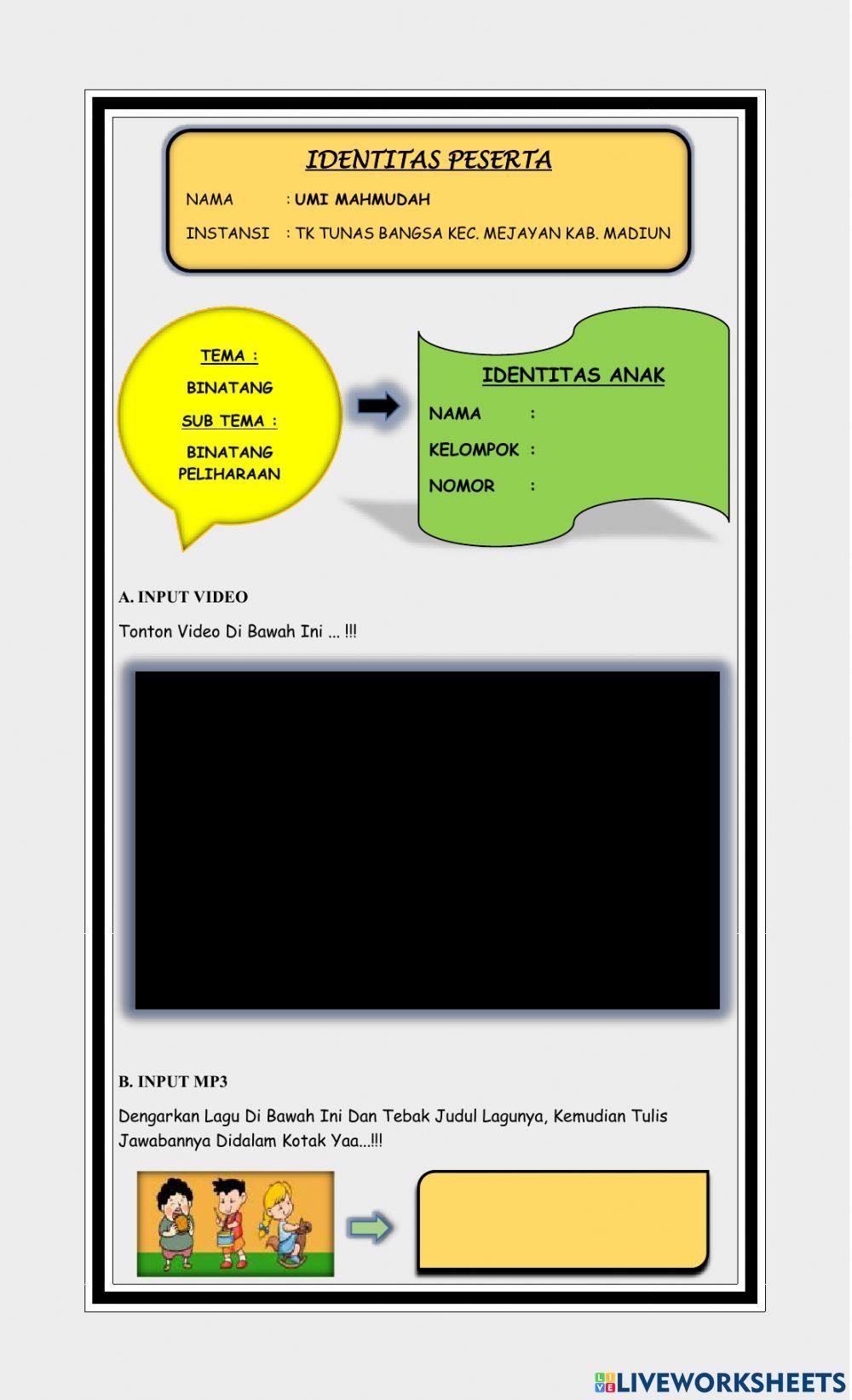 Elektronik lembar kegiatan anak worksheet Live Worksheets
