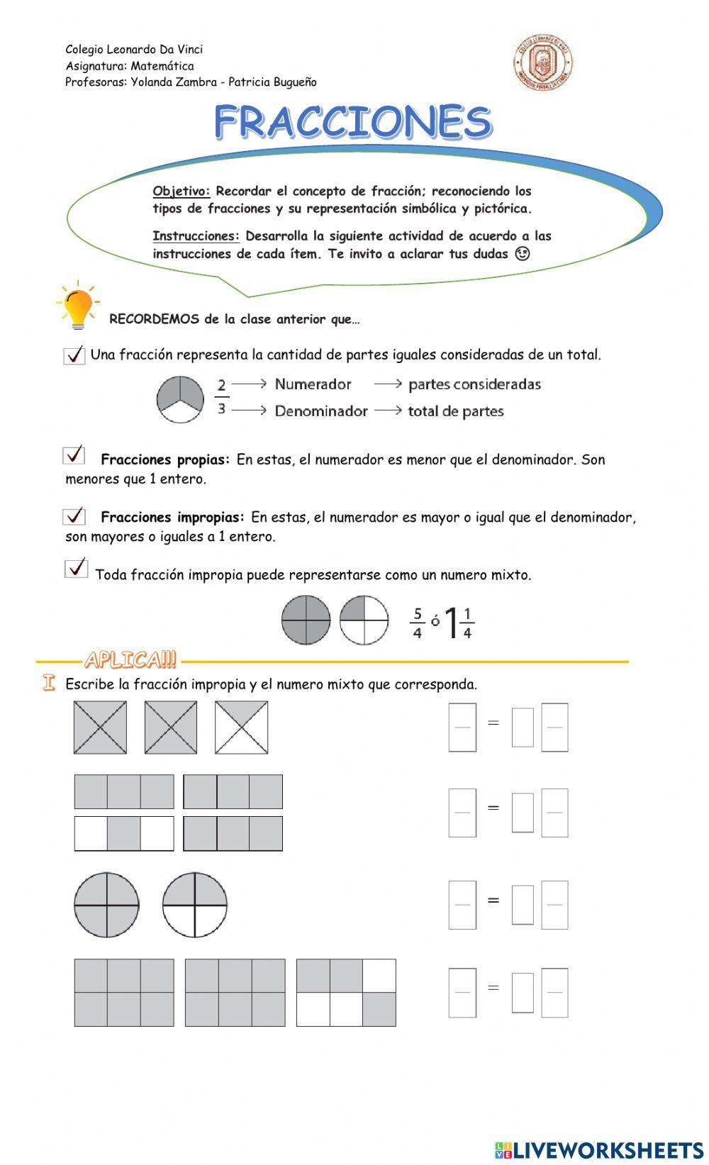 GUÍA DE FRACCIONES, 7° BÁSICO A , patricia bugueño