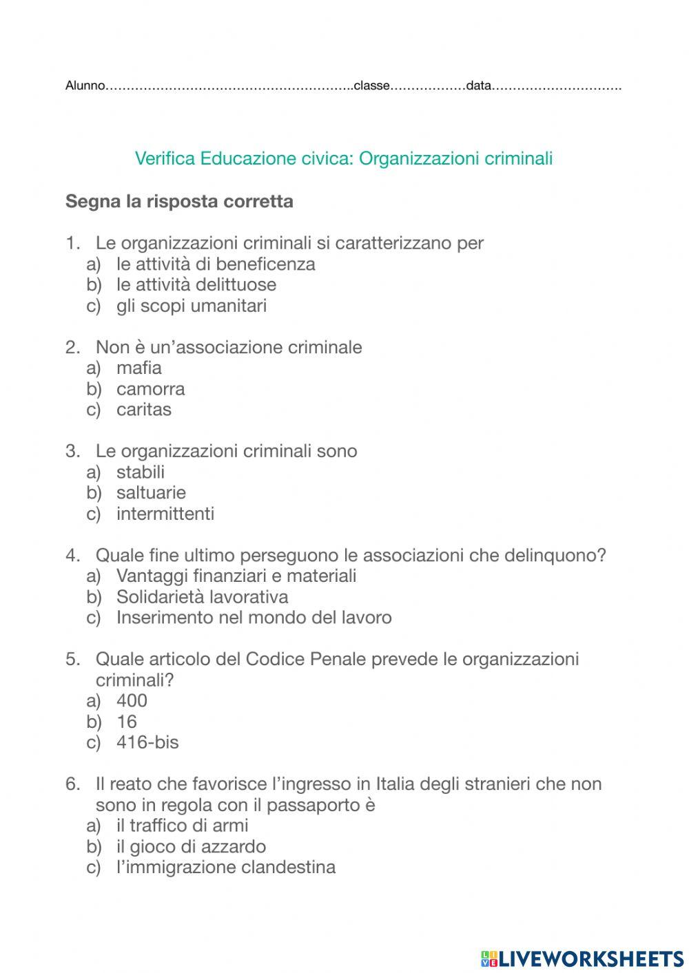 Criminalità organizzata