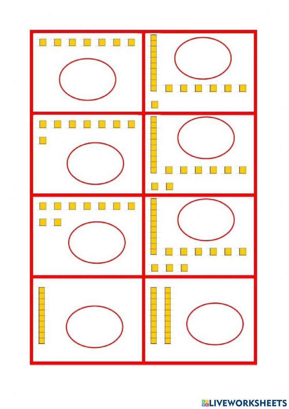 Quantificar números com material dourado.