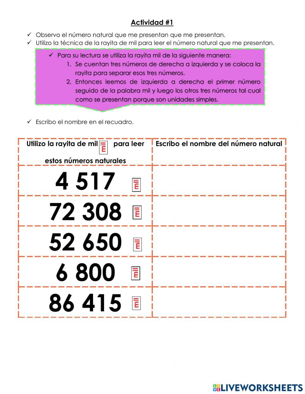 Números naturales 4