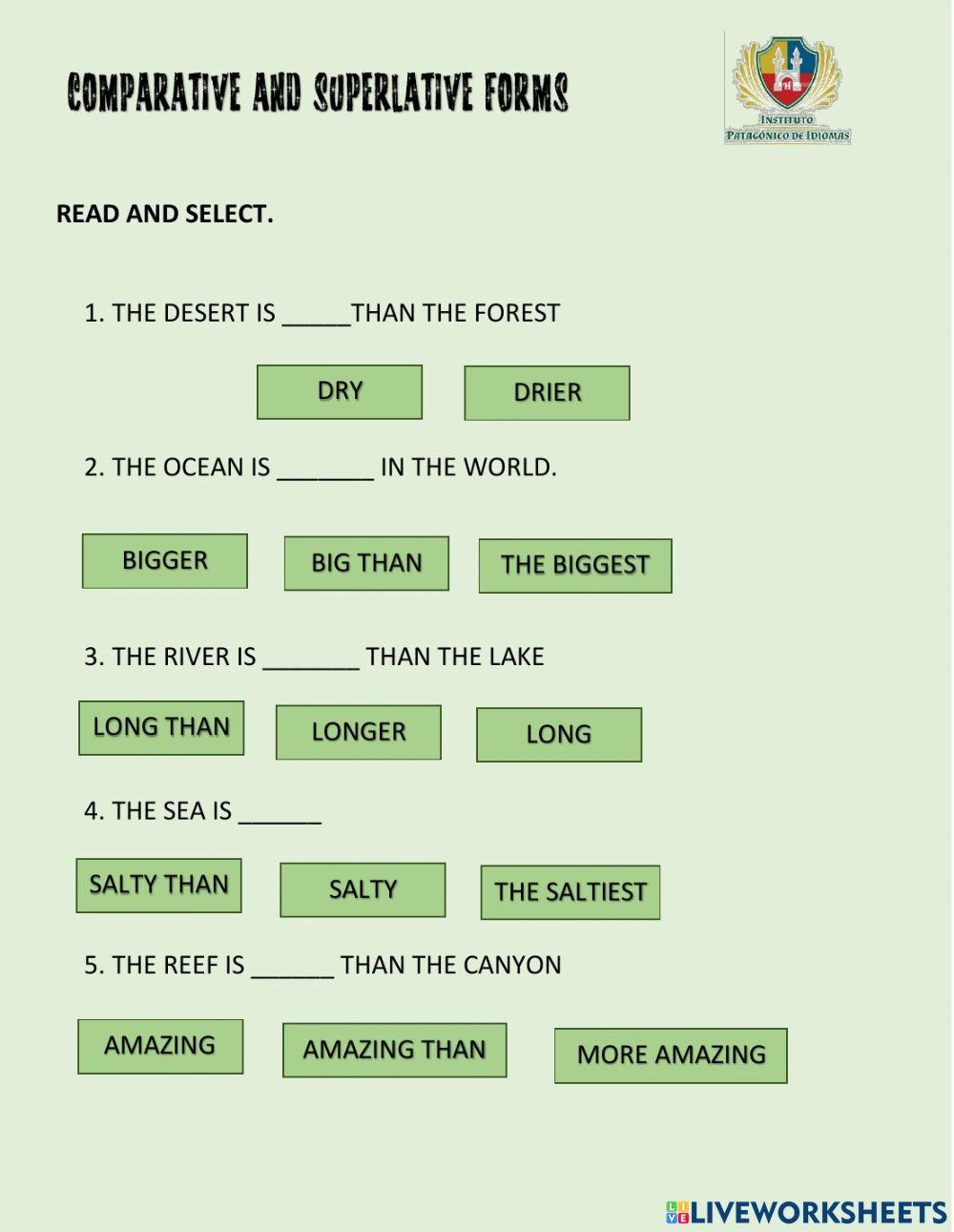 Comparatives & superlatives