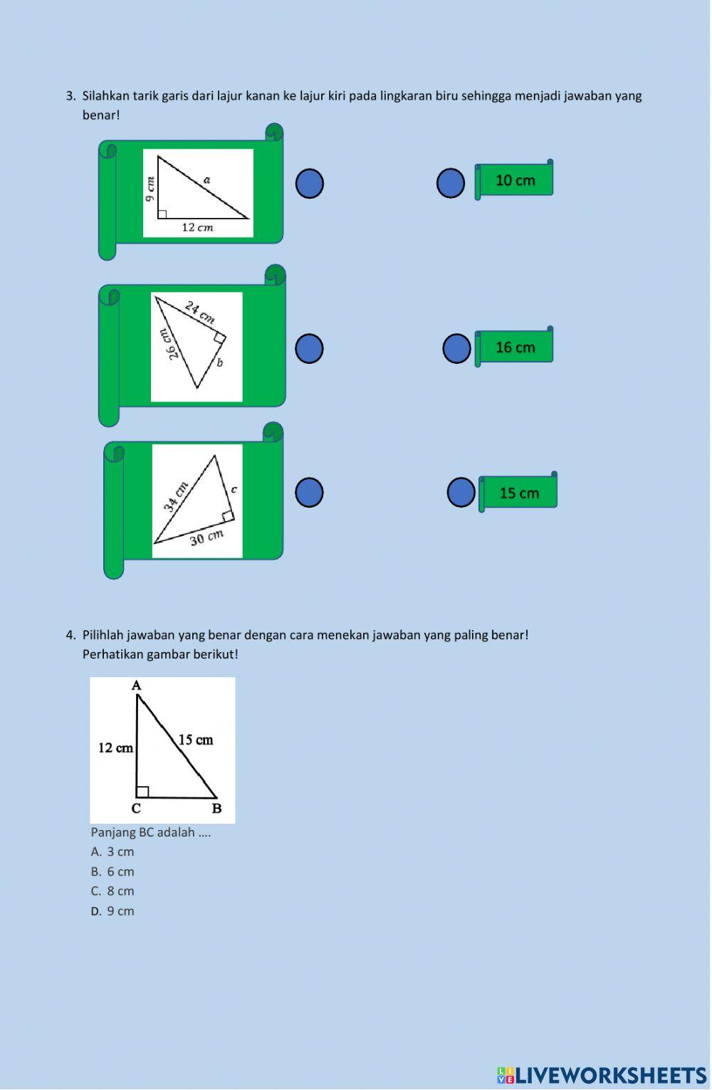 LKPD Matematika Teorema Phytagoras