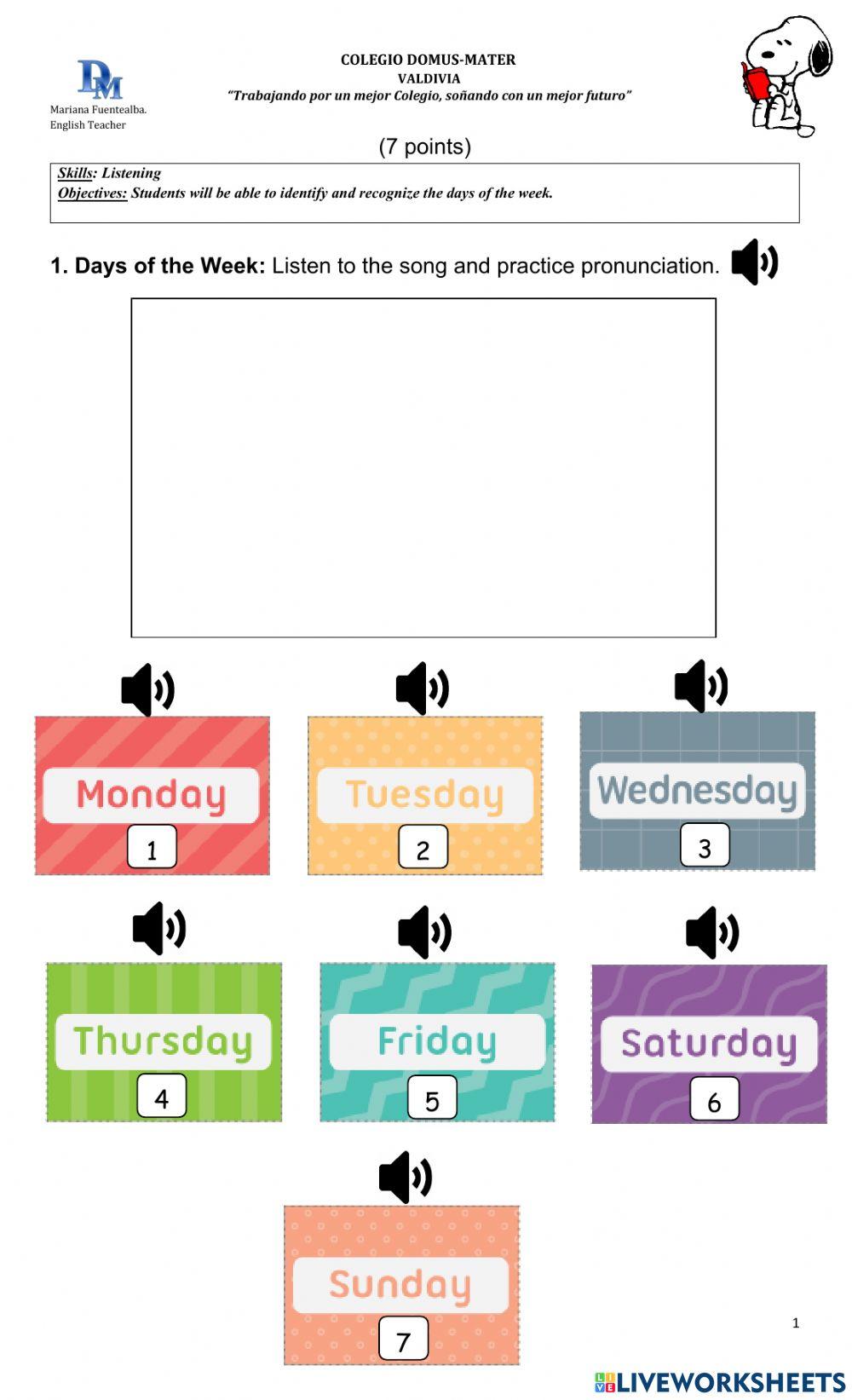 The days of the week