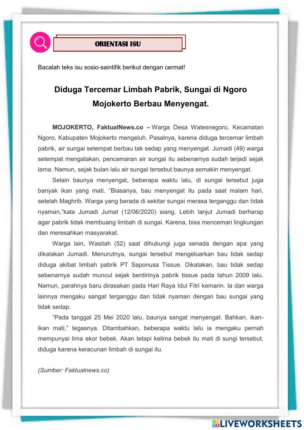 Pencemaran Lingkungan (Pencemaran Air)