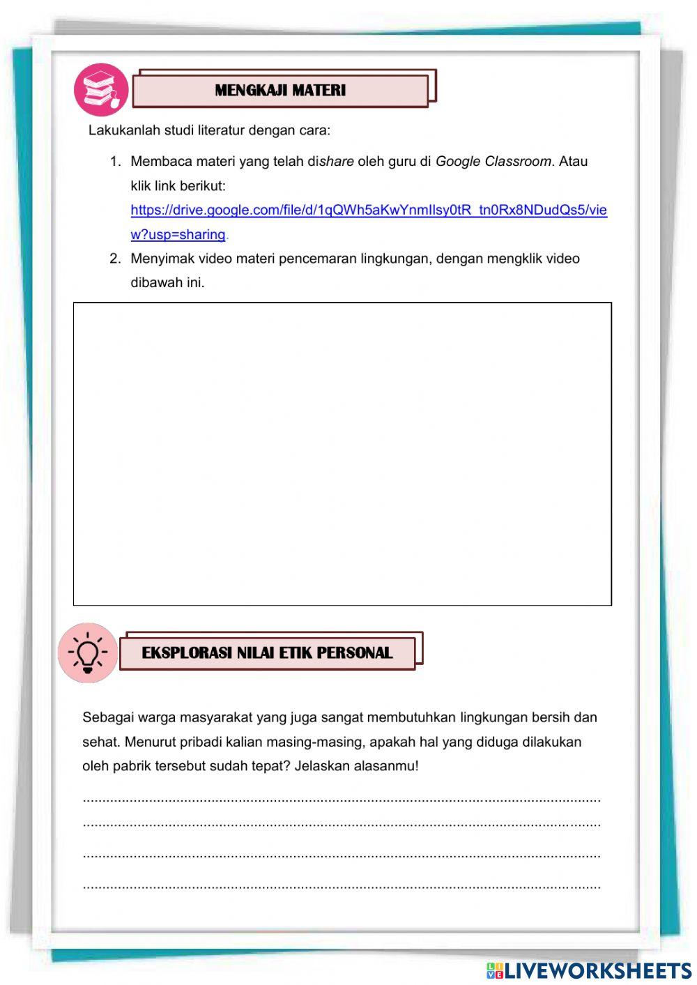 Pencemaran Lingkungan (Pencemaran Air)