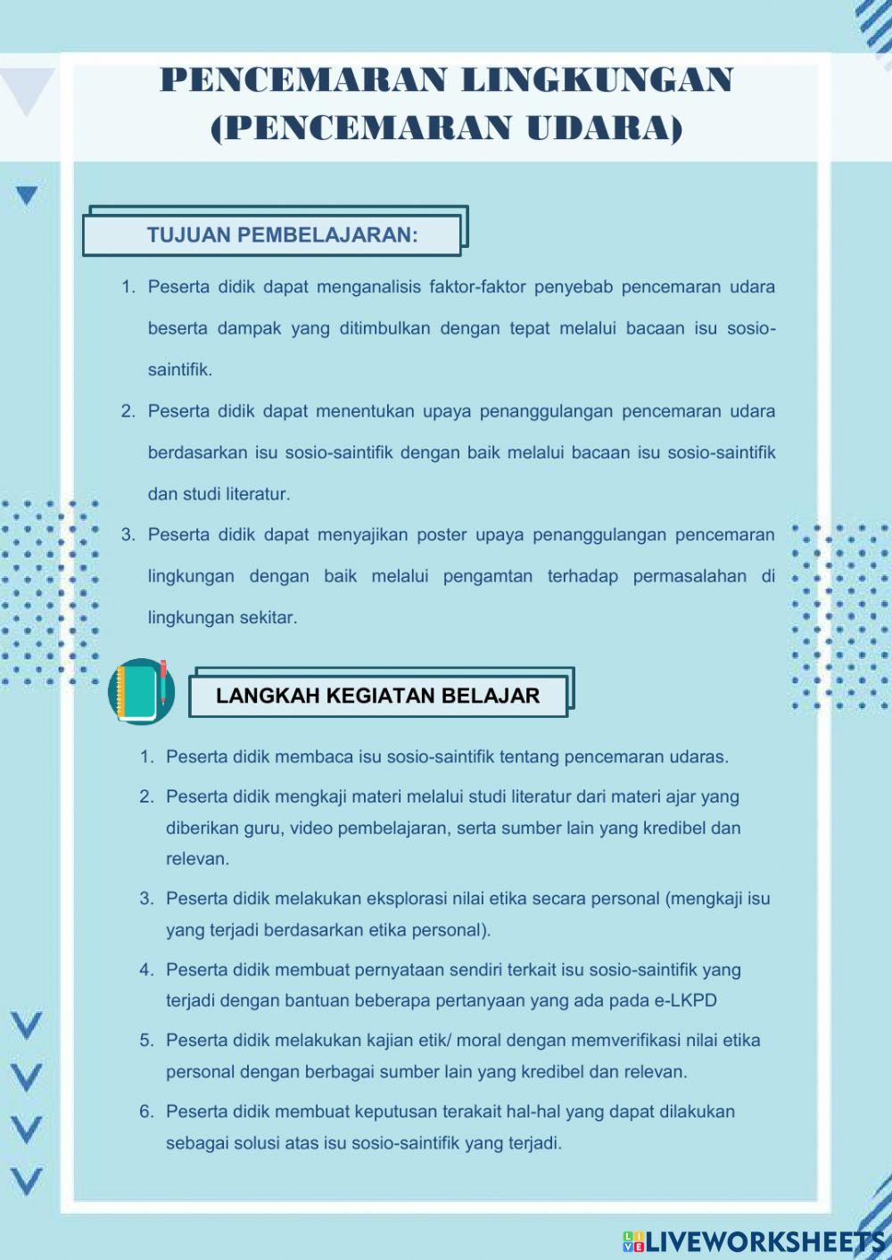 Pencemaran Lingkungan (Pencemaran Udara)