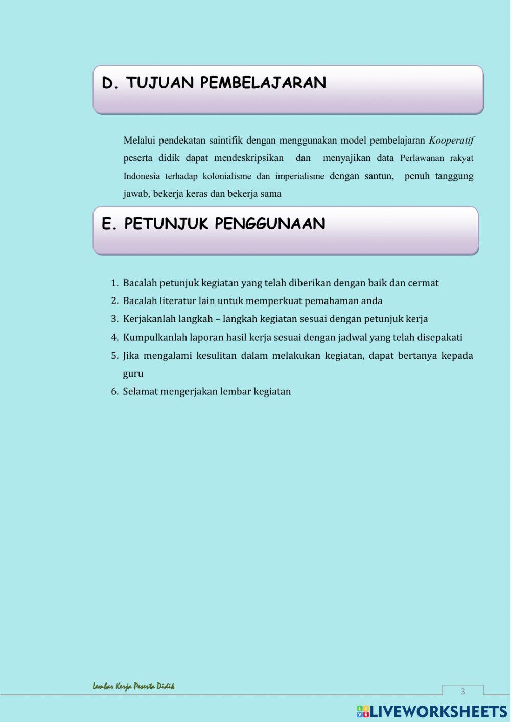 Perlawanan terhadap kolonialisme dan imperialisme