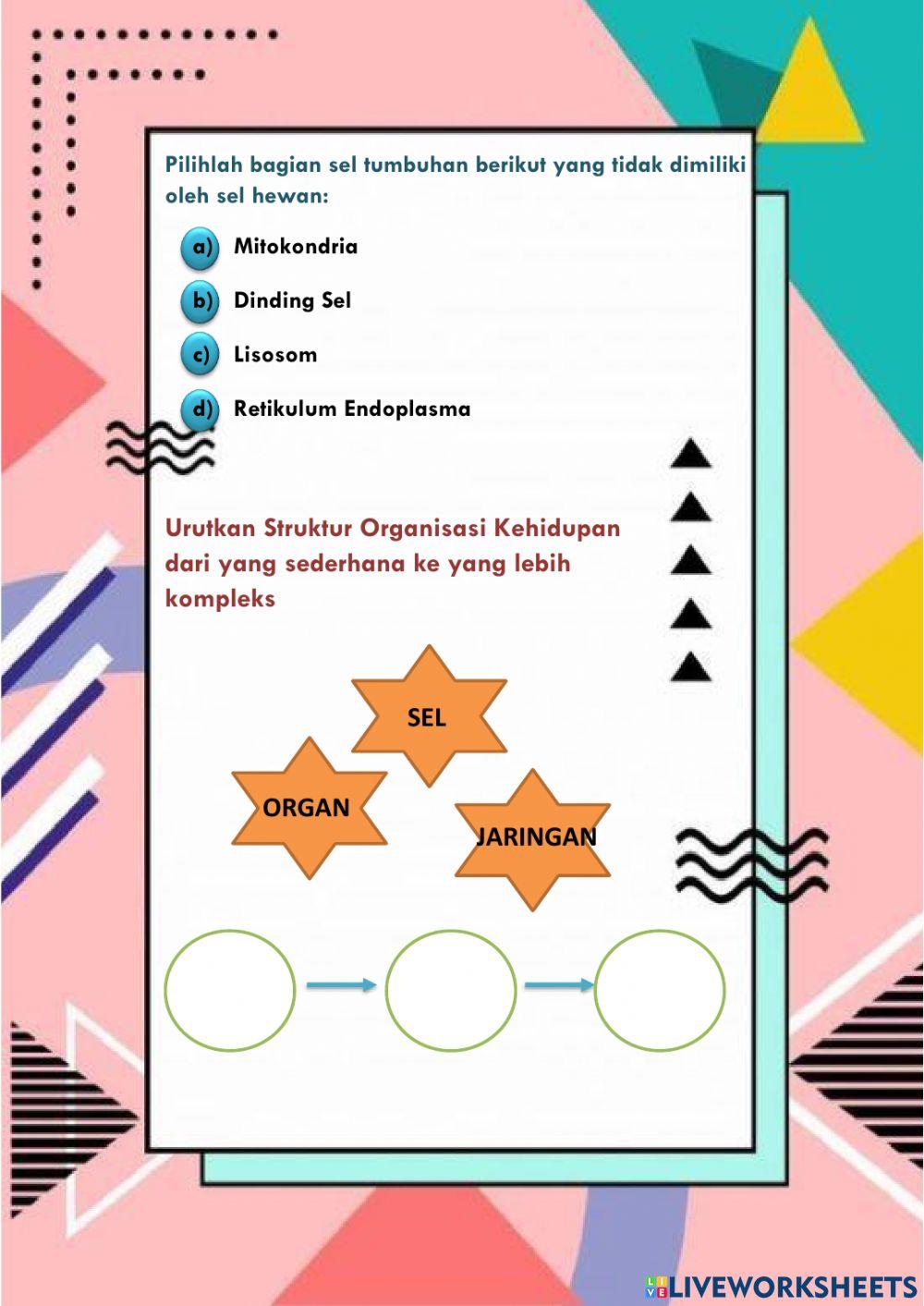 Bagian Sel hewan dan Sel Tumbuhan