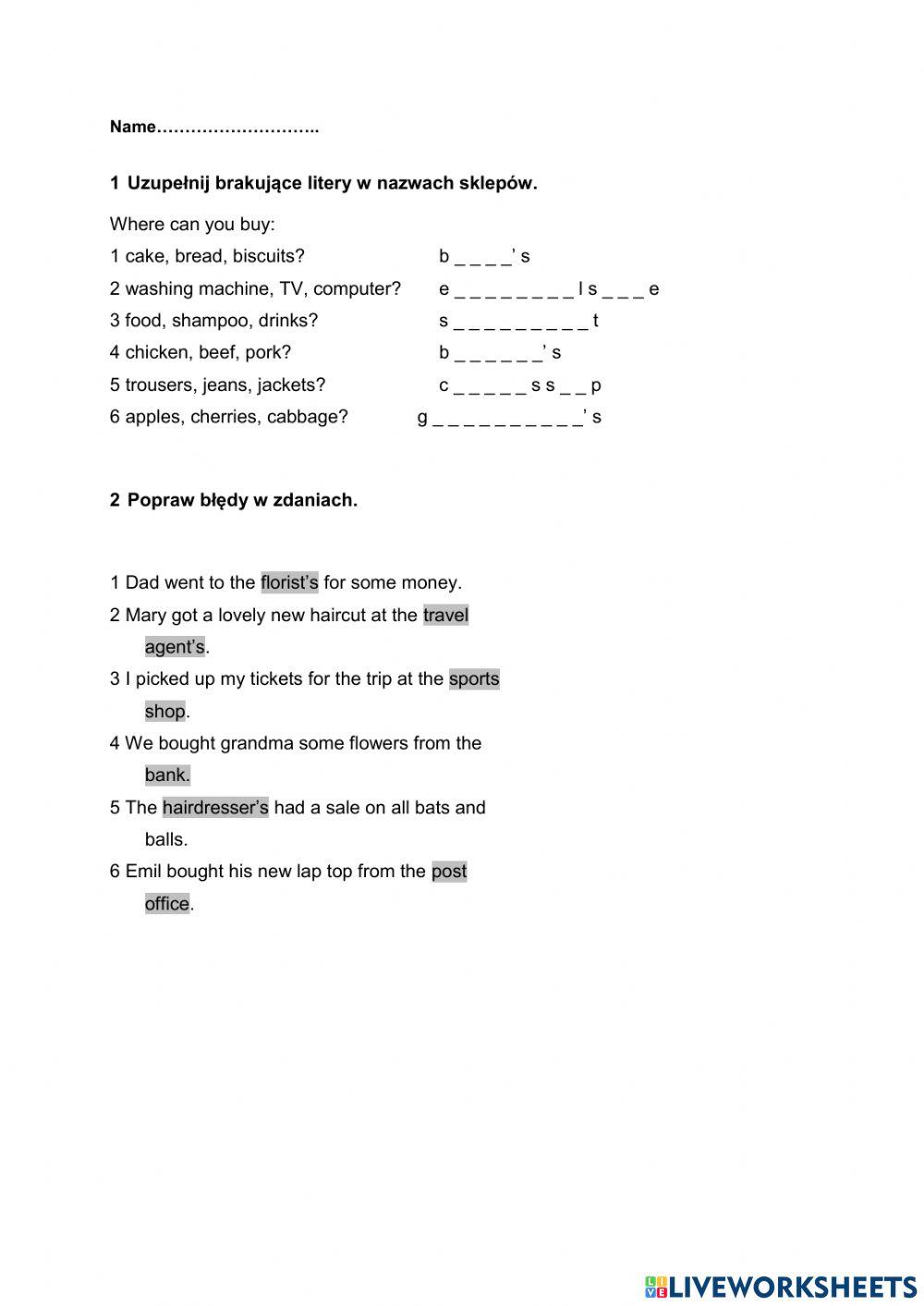 Klasa 6 miejsca w mieście