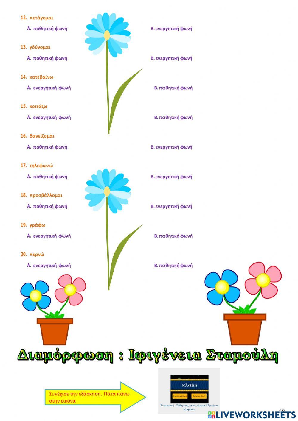 Ρήματα-Διάκριση ενεργητικής φωνής