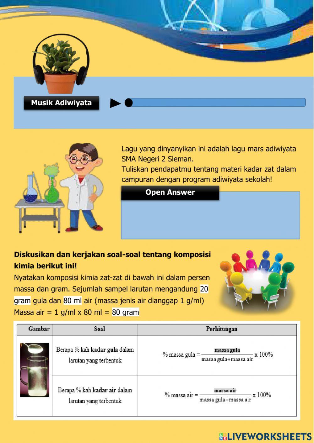 Latihan LKPD Kimia: Kadar Zat dalam Campuran