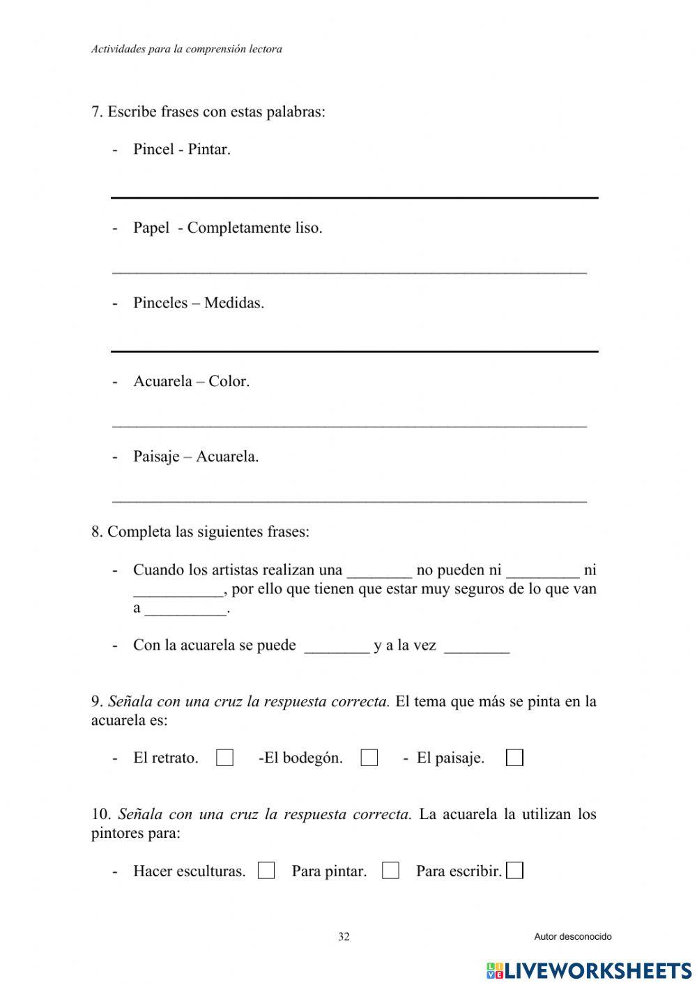 Lectura: La acuarela