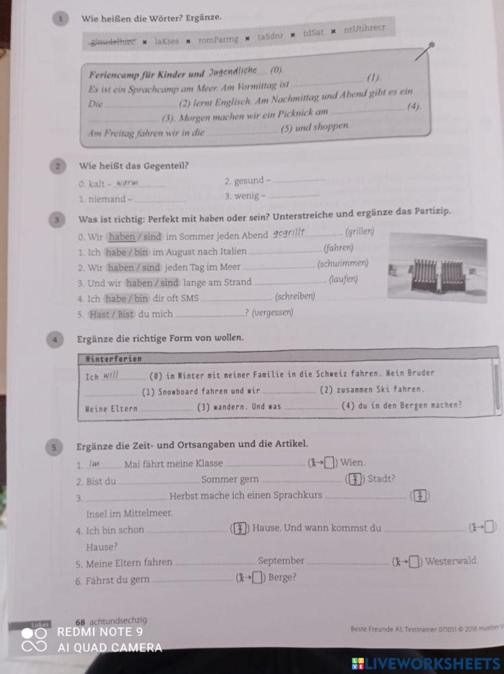 Zum Üben Lektion 17