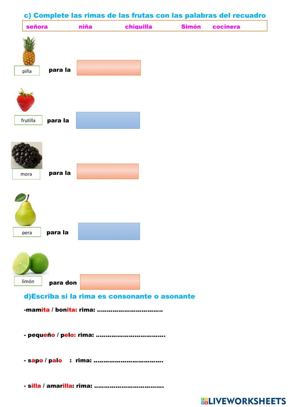 Las rimas interactive activity | Live Worksheets