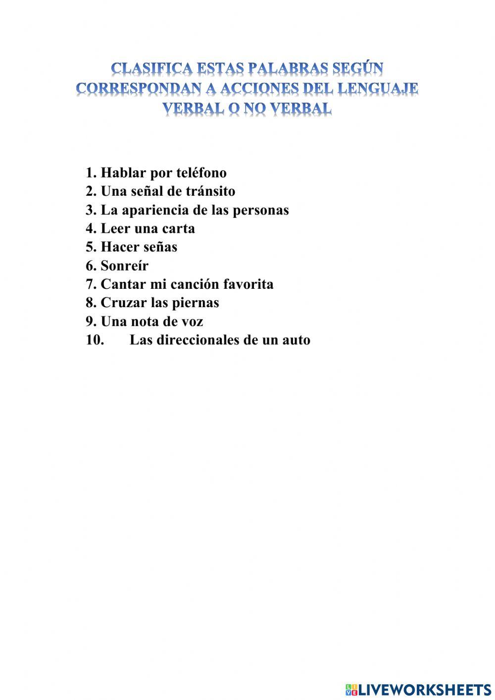 Comunicación verbal y no verbal