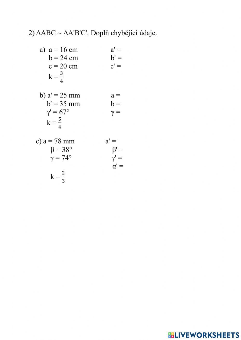 Podobnost trojúhelníku