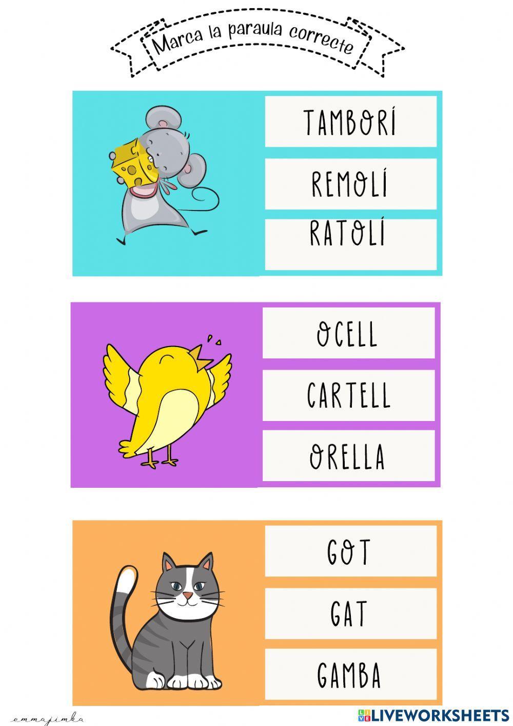 Busca la paraula correcta